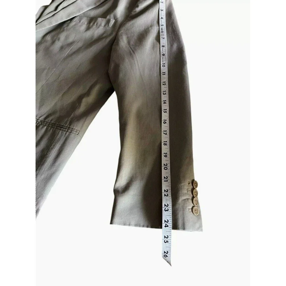 John Varvatos Blazer Men 46R Cotton Twill Sport Coat Khaki Casual Light Weight